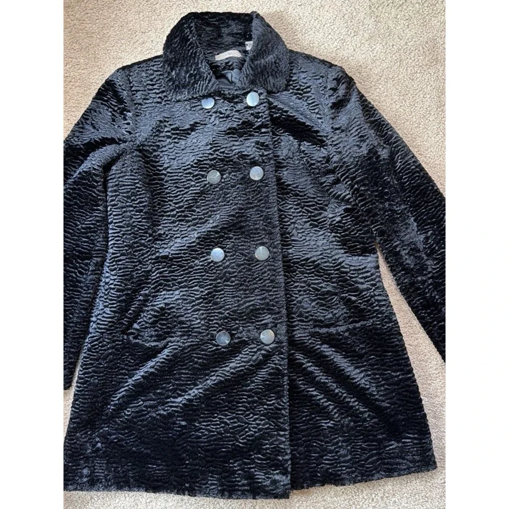 Vintage i.e. Faux Persian Lamb Fur Double-Breasted Coat – Size XL Mob Wife